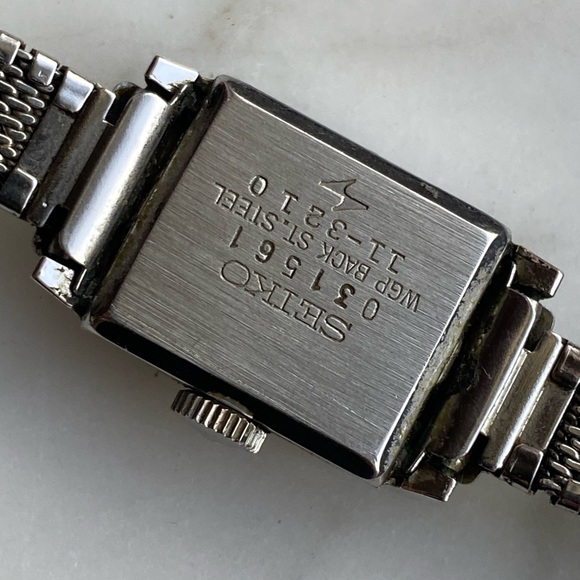 Vintage Seiko Tank Watch Petite Mechanical Watch Women Silver 11-3210 - Picture 8 of 10